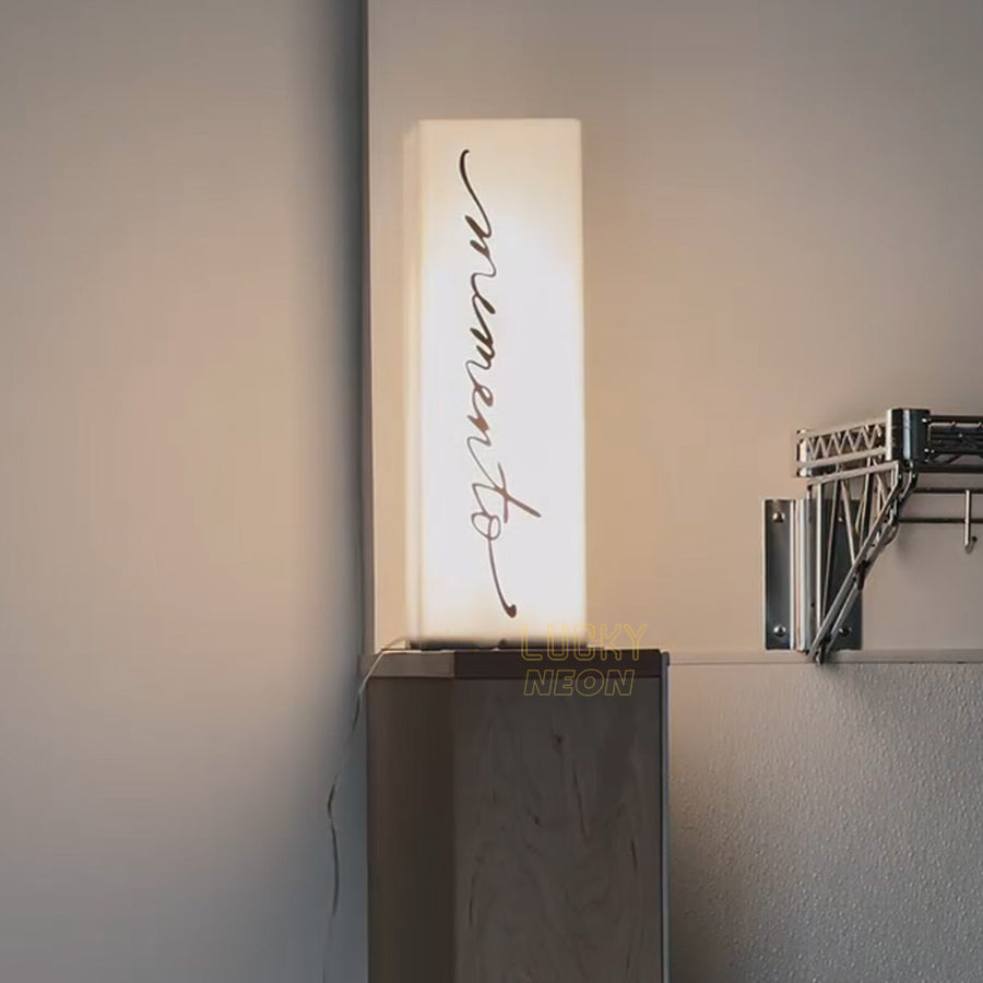 Custom Vertical LED Acrylic Light Box Sign for Cafes, Boutiques & Studios