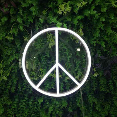 peace simbol neon sign