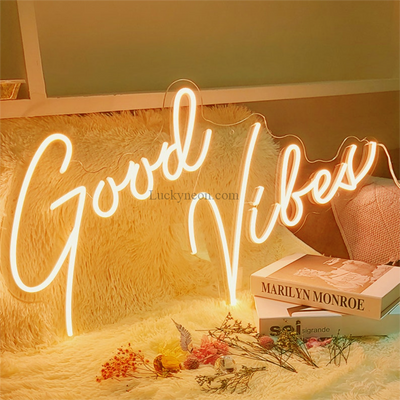 good vibes neon light sign for wall, wedding, room