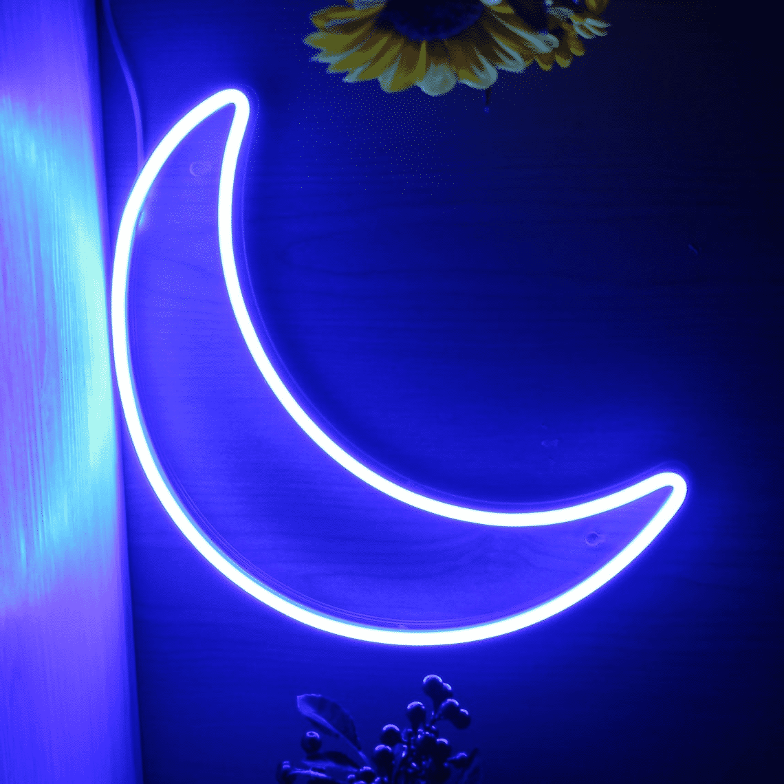 Moon Neon Light LED Moon Shaped Neon Sign Decor Light