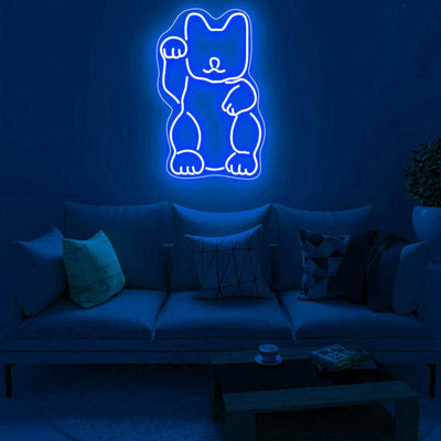 Lucky Kitty Cat,Neon Sign for Business , Maneki neko,Led Sign for Bar, Cafe, Restaurant Office Shop Store 