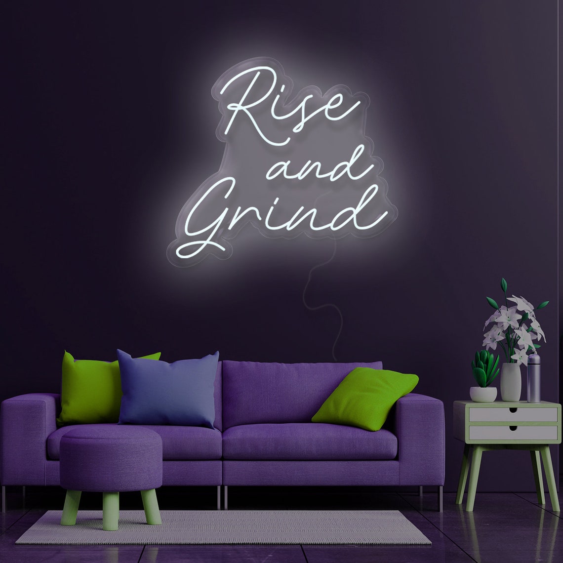 Rise & Grind 24x24in. Neon Sign