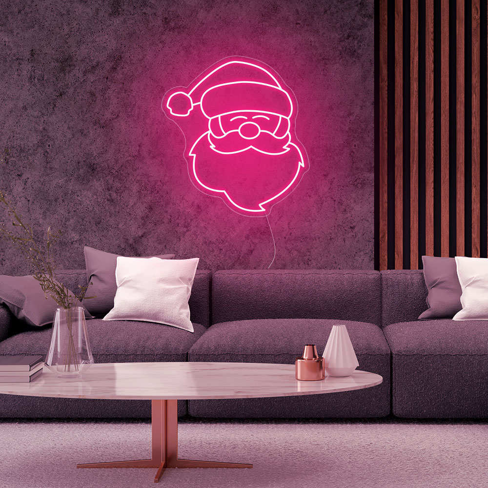 Santa Claus Face Decoration Flex Silicone LED Neon Sign