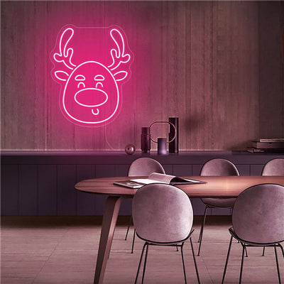 Hot Pink Elk Neon Sign