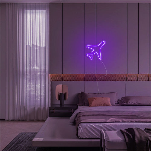 Purple Plane Neon Light