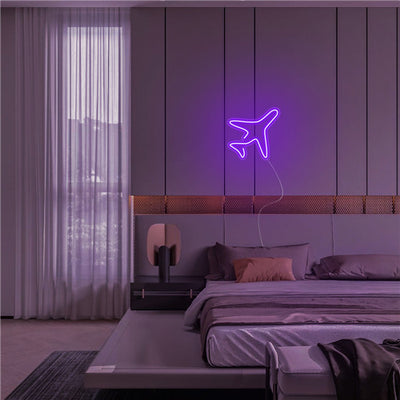 Purple Plane Neon Light