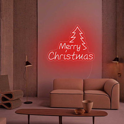 Merry Christmas Tree Neon Sign