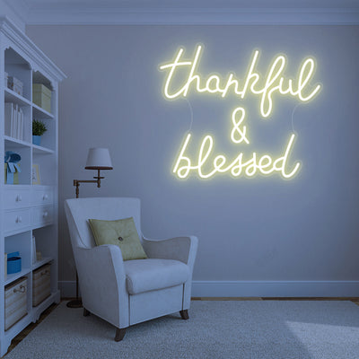 Thankful & Blessed- LED Neon Sign