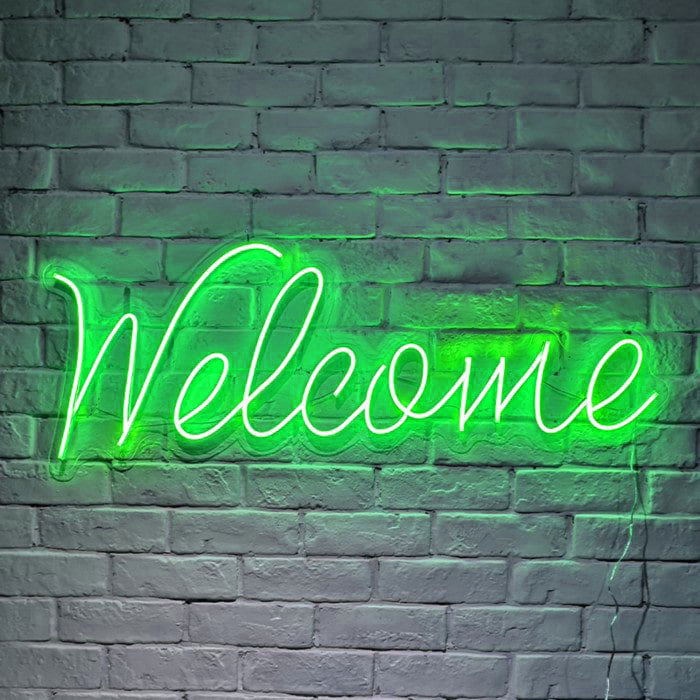 Welcome LED Light Neon Sign for Business Bars Coffee Shop LUCKYNEON