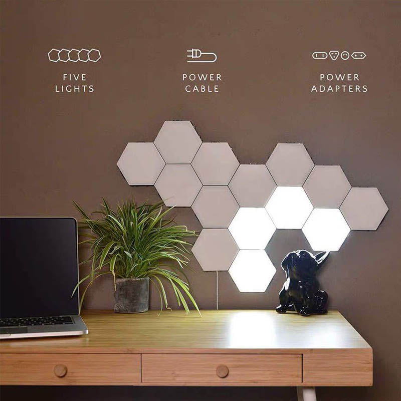 Hexagon Wall light Modular Touch Light, LED light panels multi color –  LUCKYNEON
