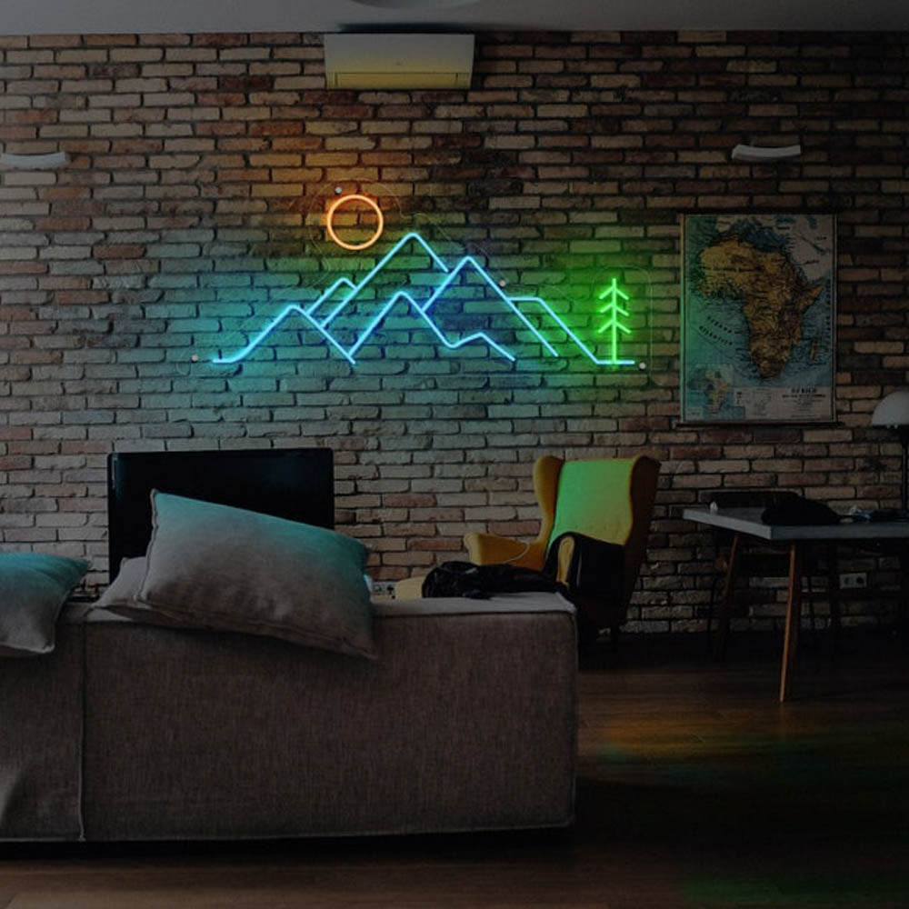 Mountain neon sign