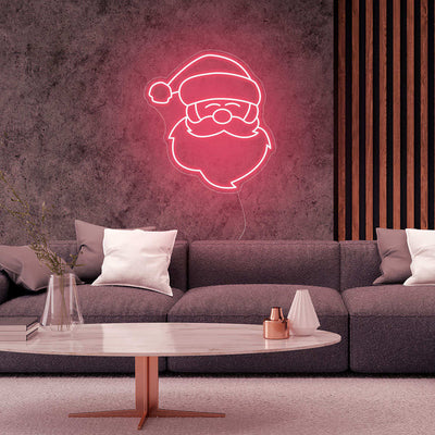 Santa Claus Face Decoration Flex Silicone LED Neon Sign 