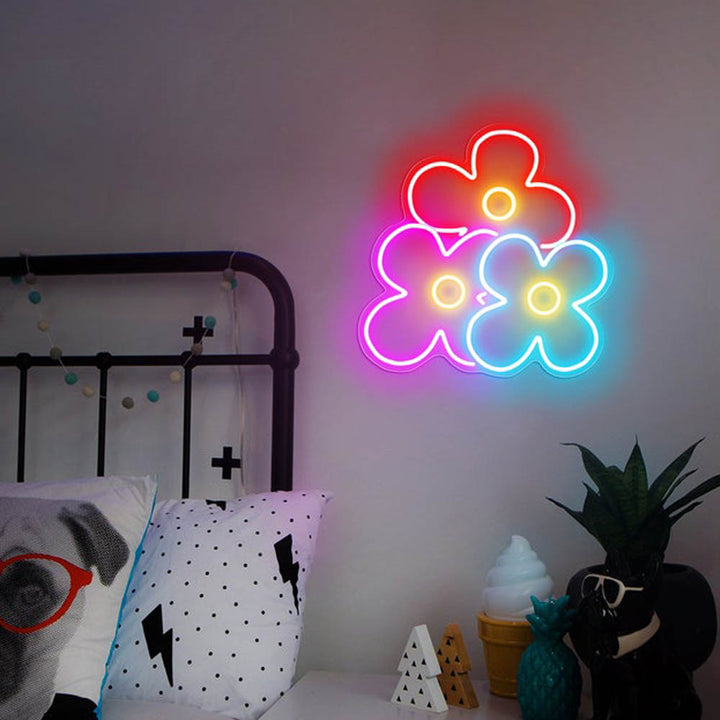 画材 Flor com um pouco de neon Flower Vase In Abstract Art LED Neon Sign Light
