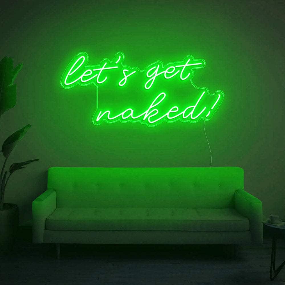 Lets get naked sign,Lets get naked bathroom sign,Lets get naked neon sign,Neon sign bathroom