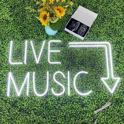 Live Music Sign, Live Music, Live Music Light, Business Sign, Light Up Sign, Bar Sign, Bar Decor, Music Room Sign, Ambient Light, Music Sign