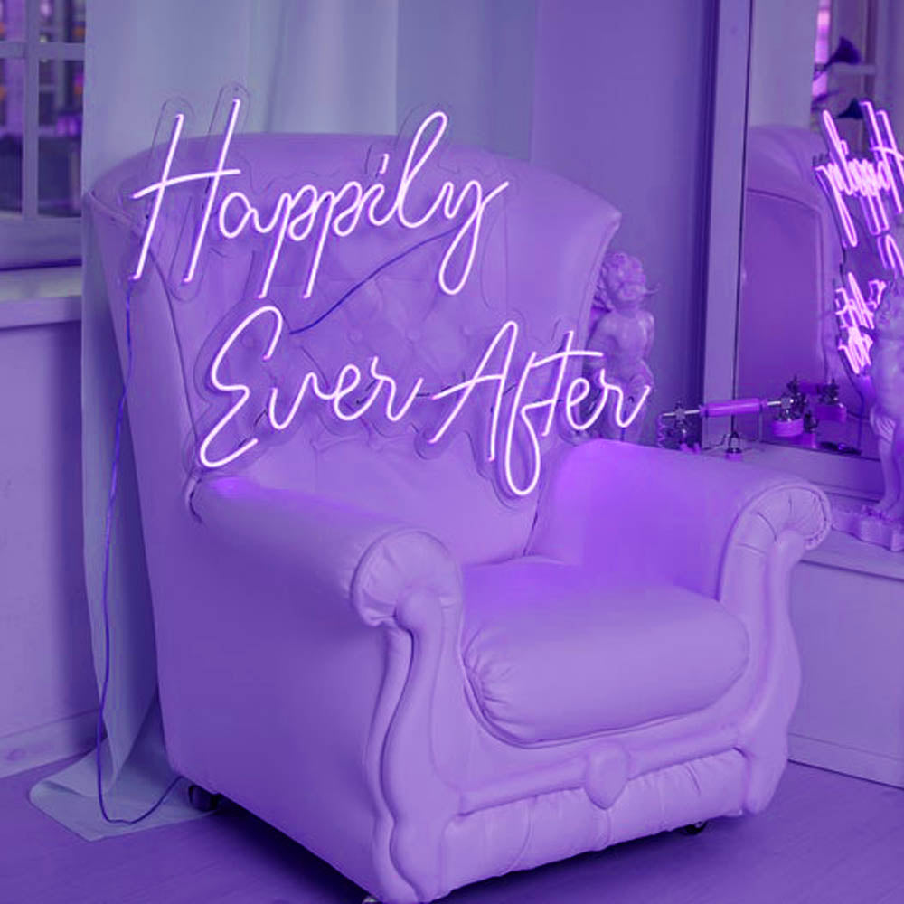 Wedding Decoration Happily Ever After Custom Acrylic LED Neon Sign