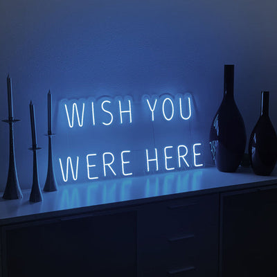 Wish you were here Neon Sign Bar Bedroom LED Lyrics neon Lights 