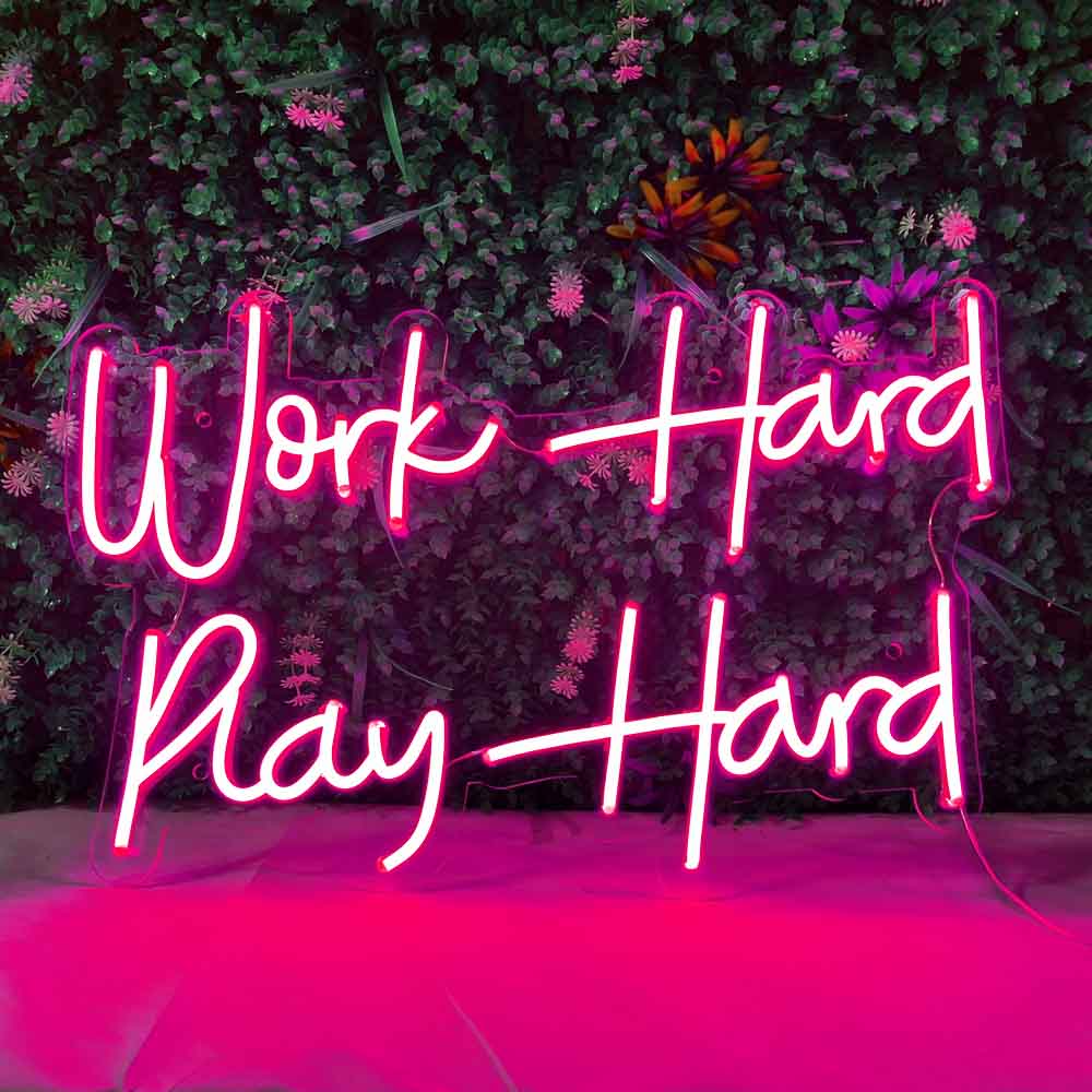 Work hard Play Hard Neon Sign, office, game room Motivational neon sign – LUCKYNEON