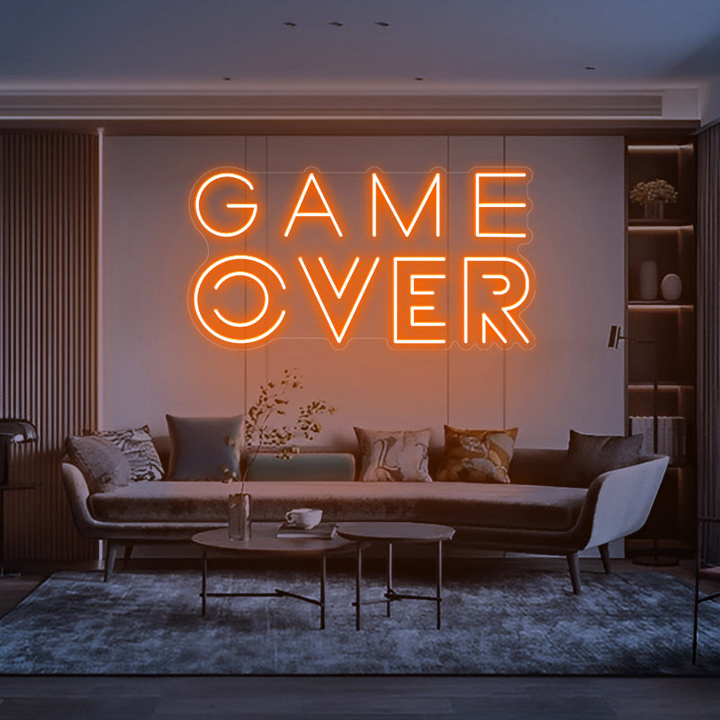 「 GAME OVER 」 LED 表示 ランプ インテリア Game Over - LED Neon Sign | Game Room Neon Lights – LUCKYNEON