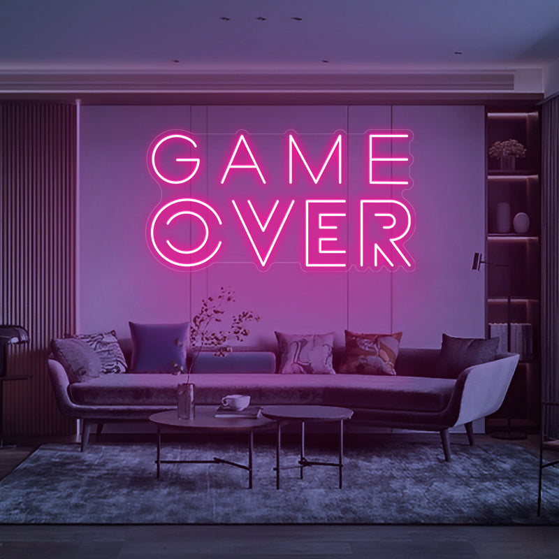 「 GAME OVER 」 LED 表示 ランプ インテリア Game Over - LED Neon Sign | Game Room Neon Lights – LUCKYNEON