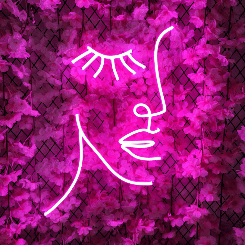 Mother Nature Face Neon Sign - Beauty Face LED Light, Woman Face With Leaves Decoration For Shop&Home,