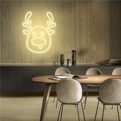 Warm White Elk Neon Sign