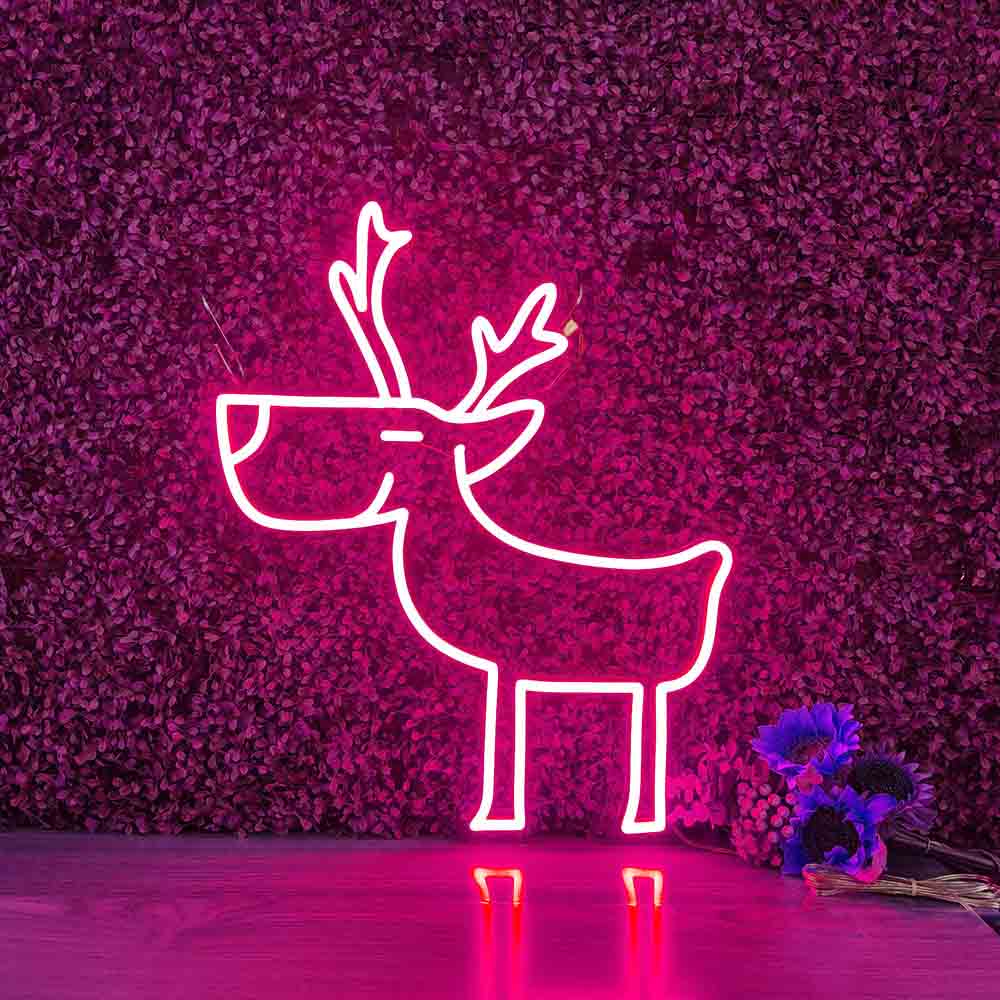 Elk Christmas neon sign