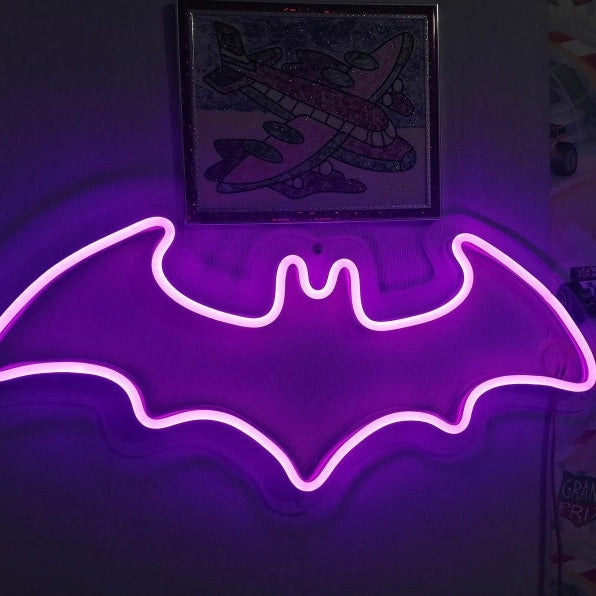 Batman neon sign, neon sign kids, flying bat, batman neon, batman comics batsign LED, neon logo batman sign, batman neon light Bat led neon sign Bat halloween sign