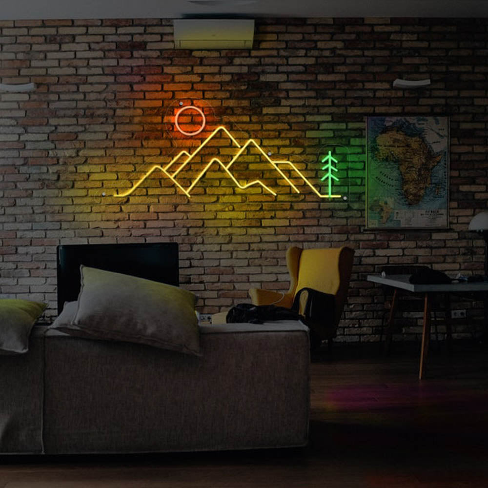 Mountain neon sign