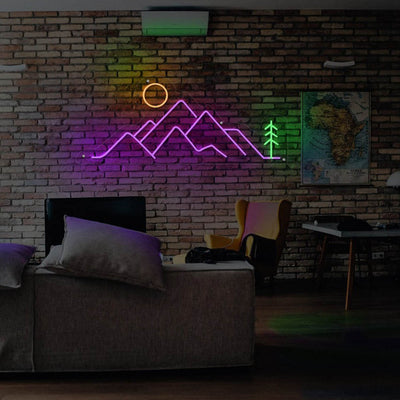 Mountain neon sign