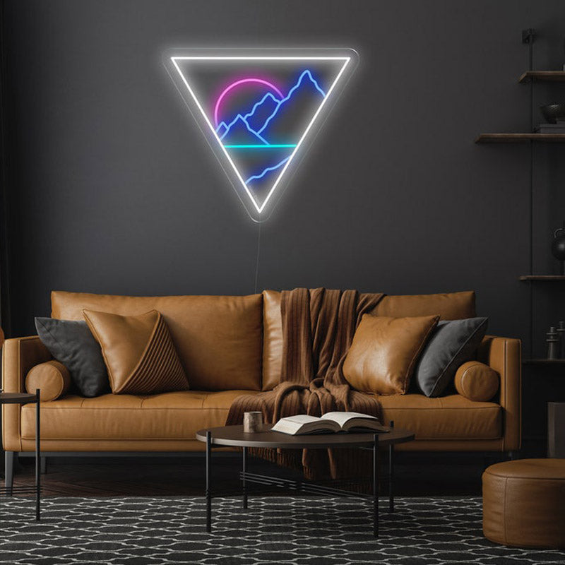 Mountain neon sign, Desert sunset neon sign, Mountain led light