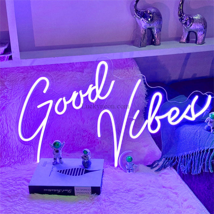 good vibes neon light sign for wall, wedding, room