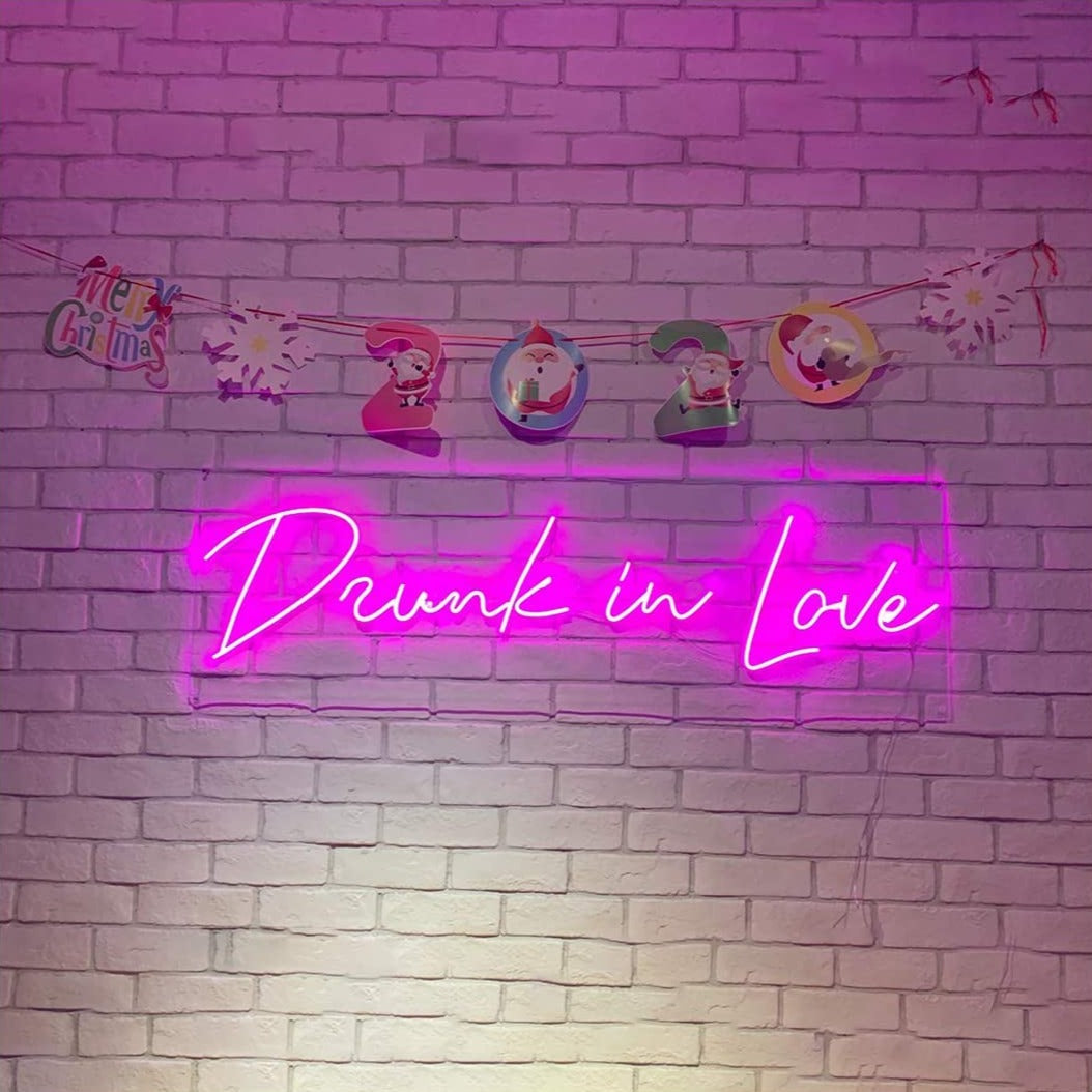 Drunk In Love Wall Neon Signs Wall Light for Home Decor or Bar Wall Neon Light Sign Provides Light for Parties, Living Spaces, or Restaurants