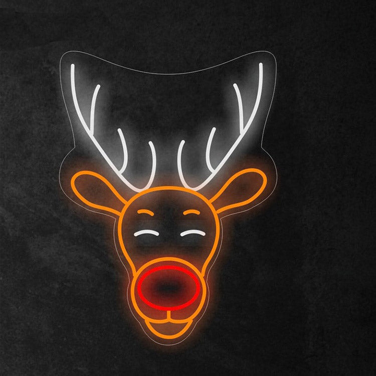 Reindeer Head Neon Sign 4 Versions