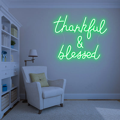 Thankful & Blessed- LED Neon Sign