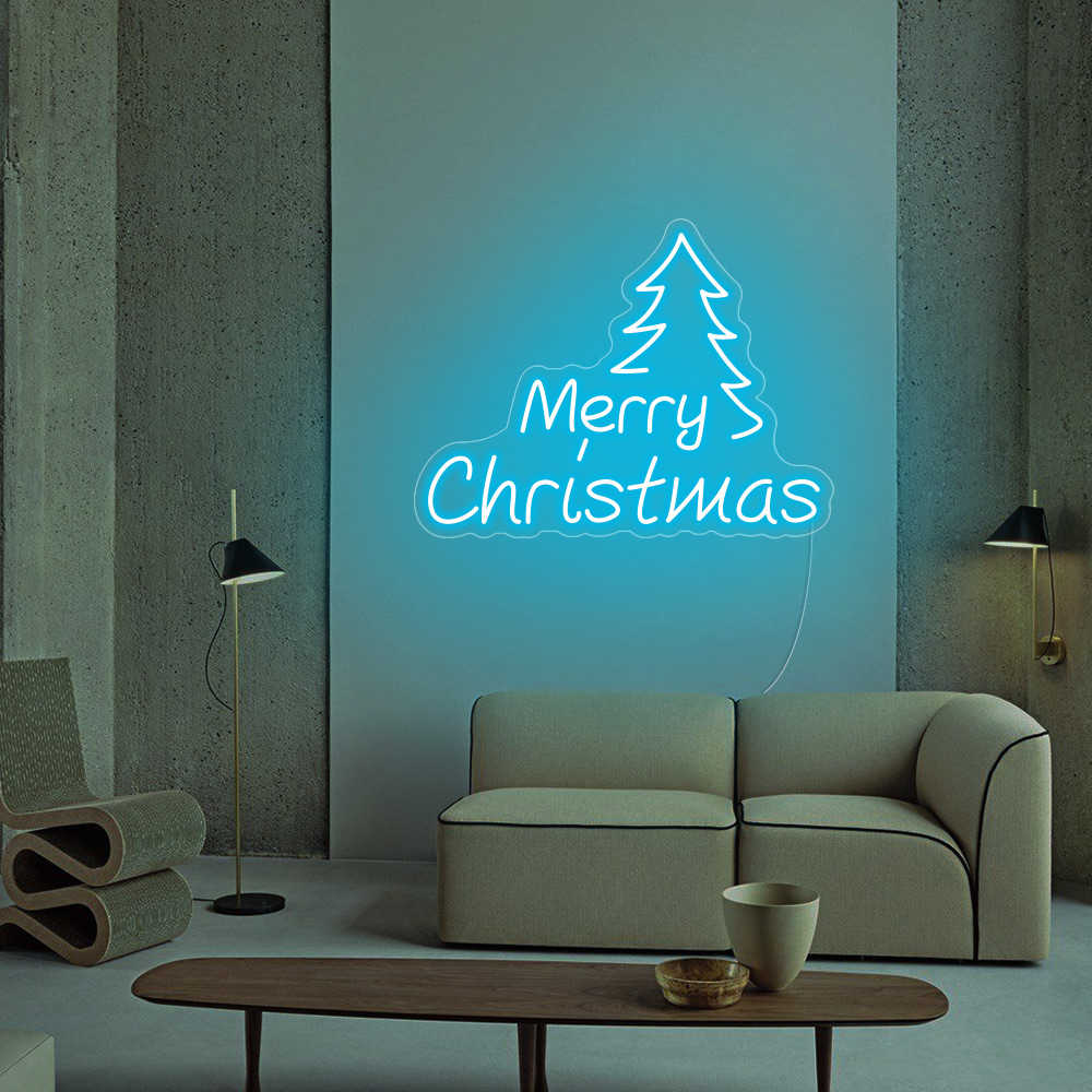 Merry Christmas Tree Neon Sign