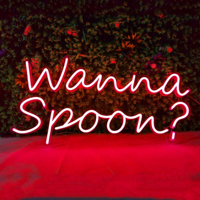 Wanna Spoon? - LED Neon Sign