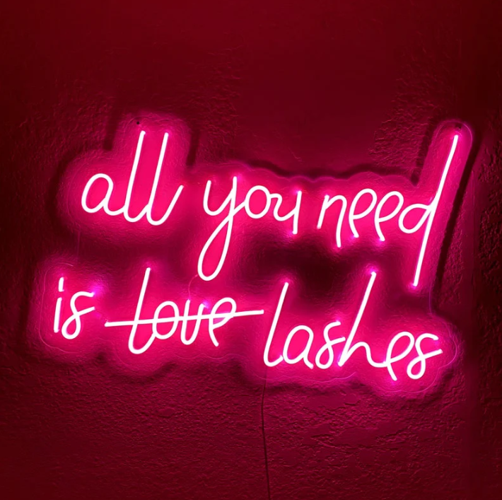 Led Neon Lashes Sign All You Need Is Lashes - LED Neon Signs β LUCKYNEON