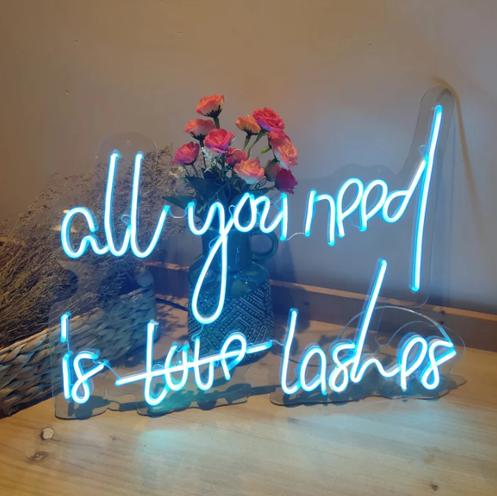 Led Neon Lashes Sign All You Need Is Lashes - LED Neon Signs β LUCKYNEON