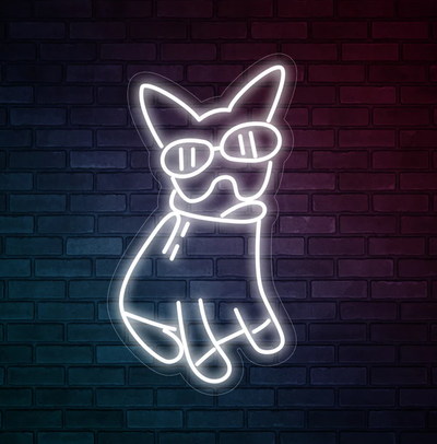 Glasses Bulldog - LED Neon Signs