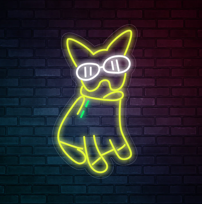 Glasses Bulldog - LED Neon Signs