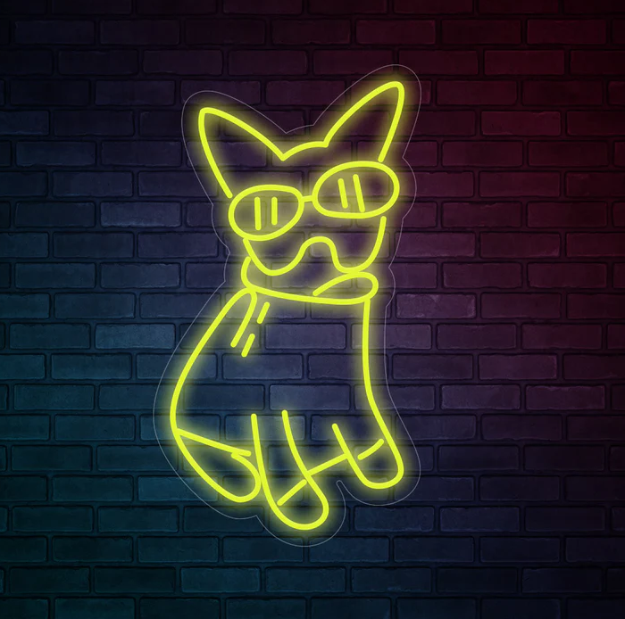 Glasses Bulldog - LED Neon Signs