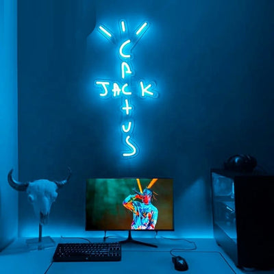 CACTUS JACK LED NEON ICE BLUE LIGHT SIGN