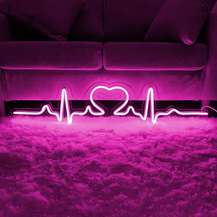 Heartbeat Neon Sign, beating heart neon sign, pulse neon sign ...
