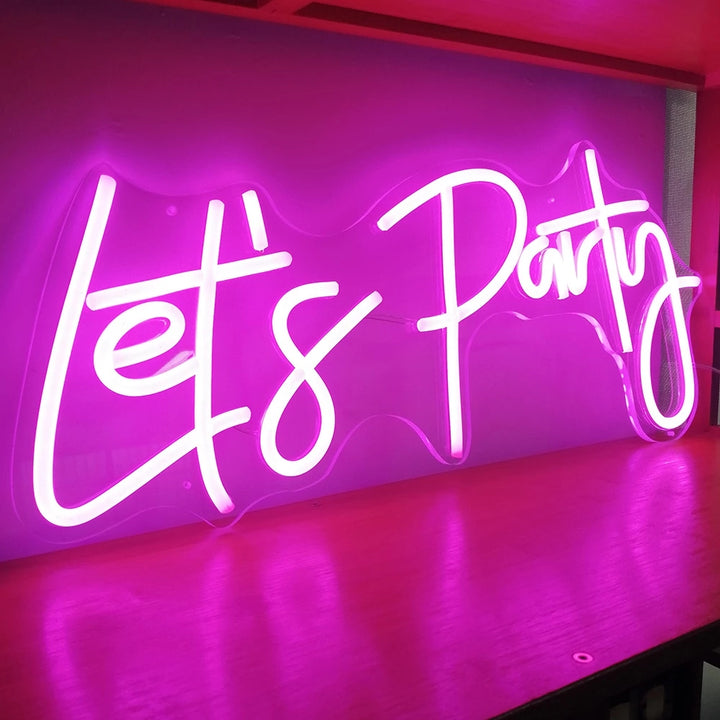 Let's Party Neon Sign| LuckyNeon wedding party neon sign for