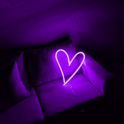 Led Neon Sign, Pink Heart Neon Led Sign, Pink Heart Neon Wall Light, Love Neon Sign