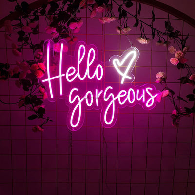 Hello Gorgeous Handmade Art Neon Sign