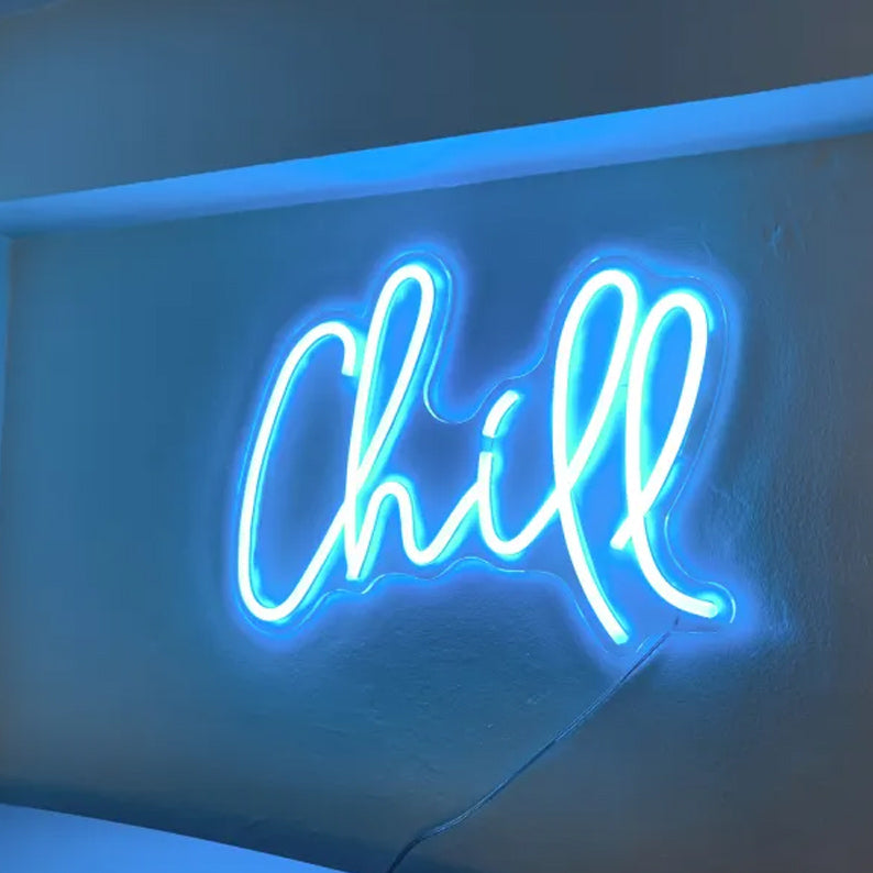 Chill neon sign, Chill neon light, Chill led sign, Chill light sign