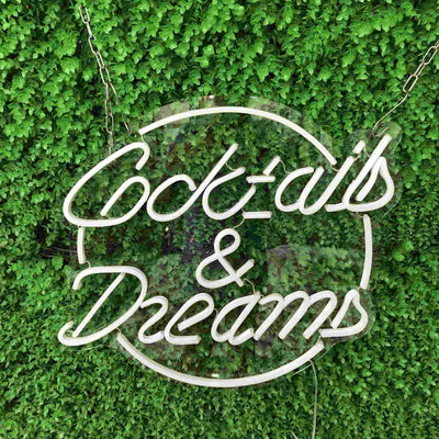 Cocktails and Dreams neon sign, home decor signs, wall decor, neon decorations, neon sign, neon sign bedroom, bar neon sign