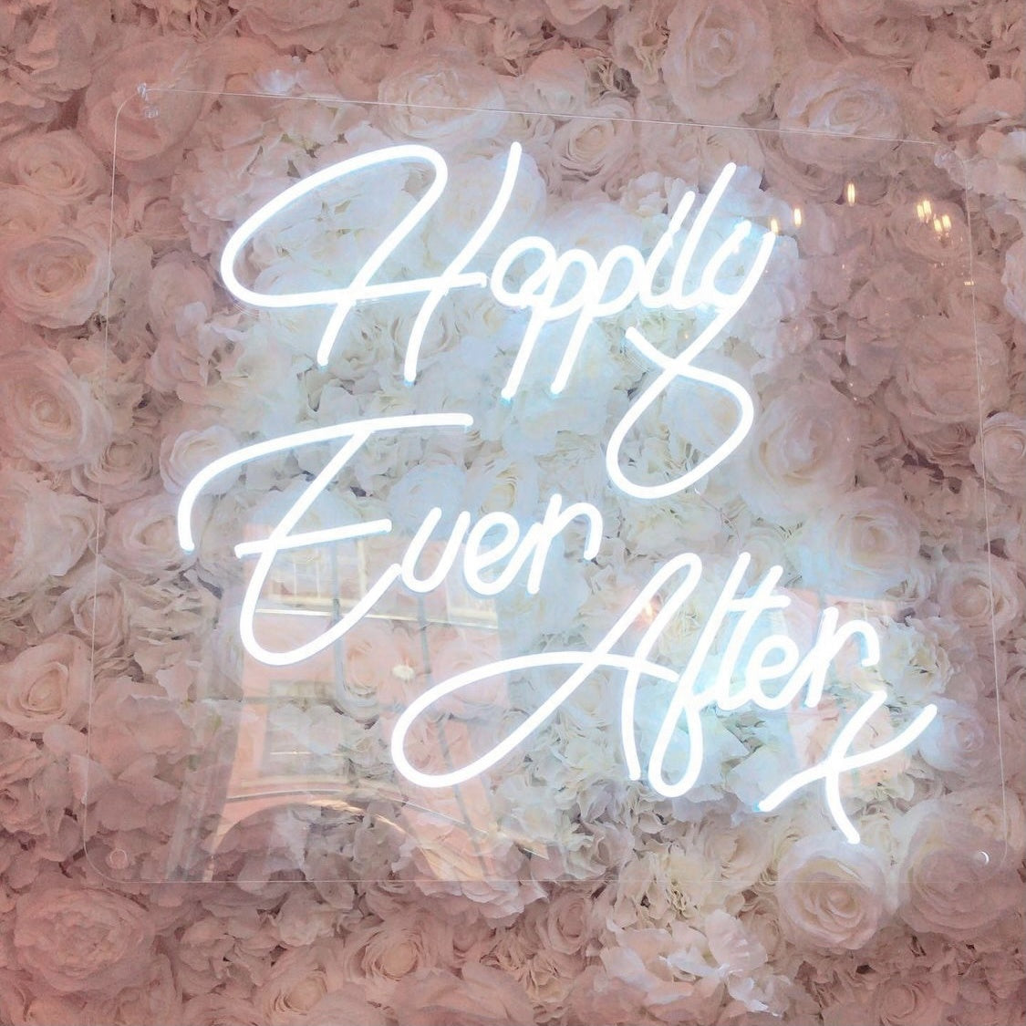 White Neon " Happily Ever After" Wedding Sign for Hire| Weddings, Birthday Parties and Events